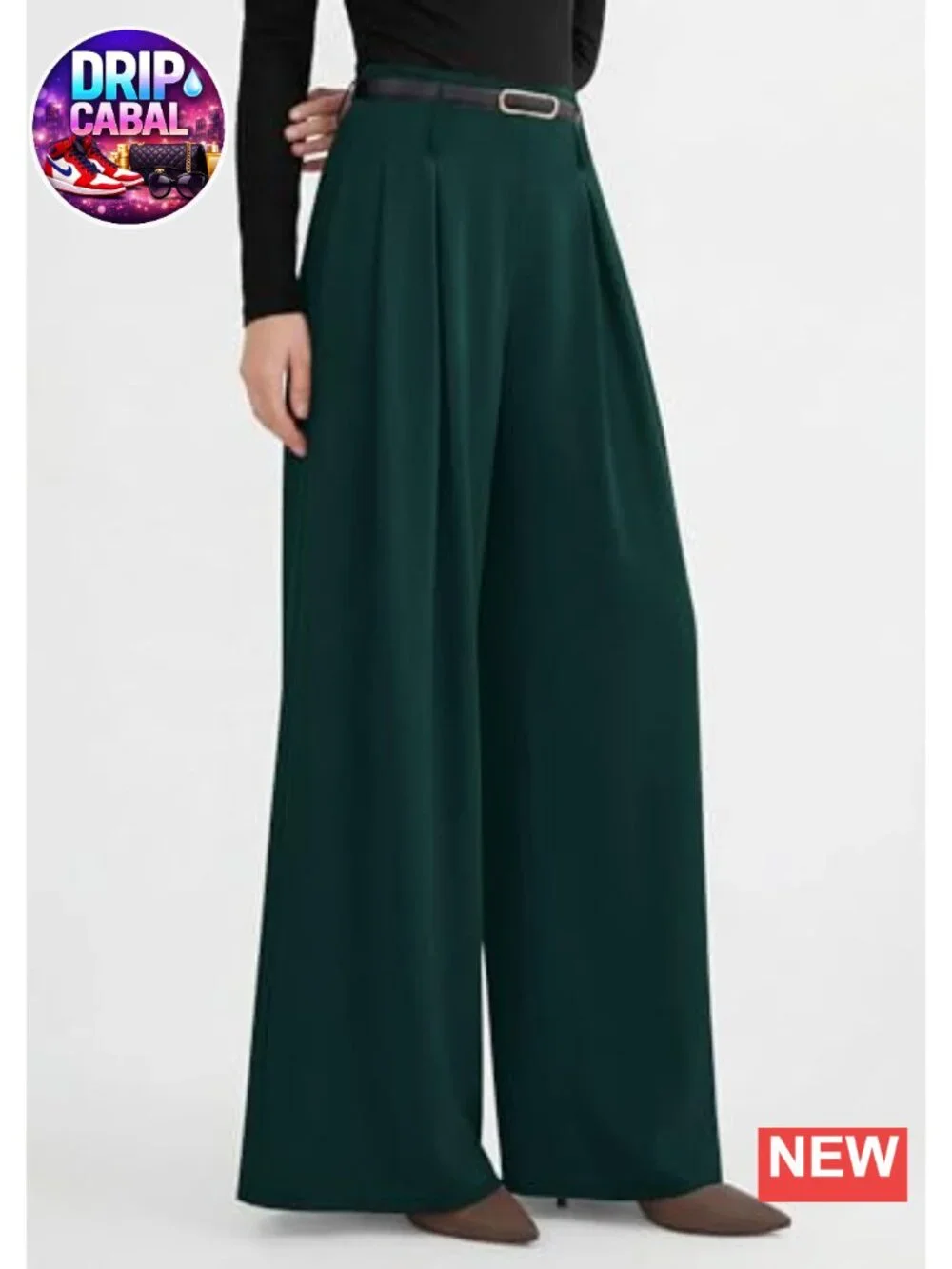Wide Leg Dress Pants Flowy Trousers High Waisted Pleated Palazzo Slacks with